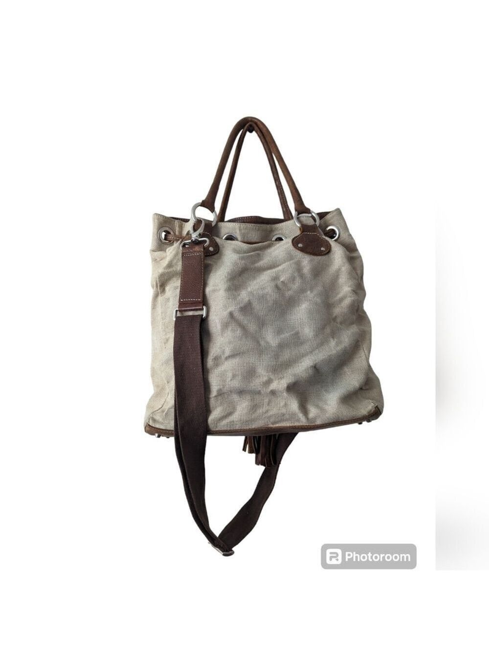 HP Roots Canvas & Leather Drawstring Bag - Picture 7 of 16